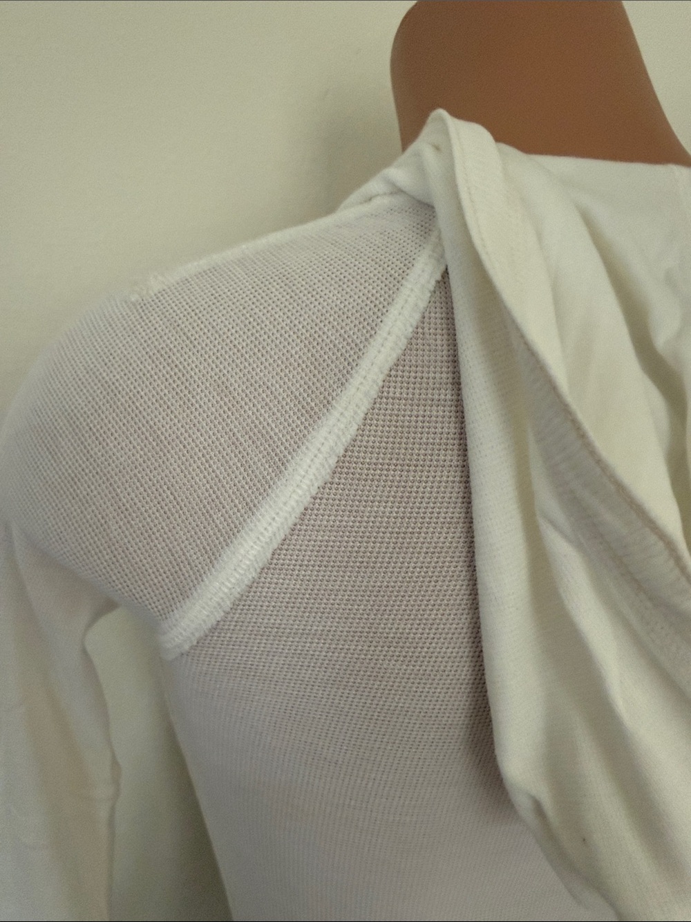 Abercrombie & Fitch White Henley Hoodie with Kangaroo Pocket - Picture 7 of 9